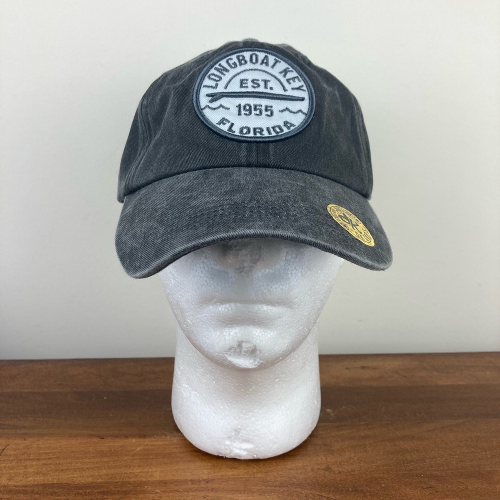 Longboat Key Florida Hat Cap Marco Destin Adjustable Gray DK Caps NEW NWT.